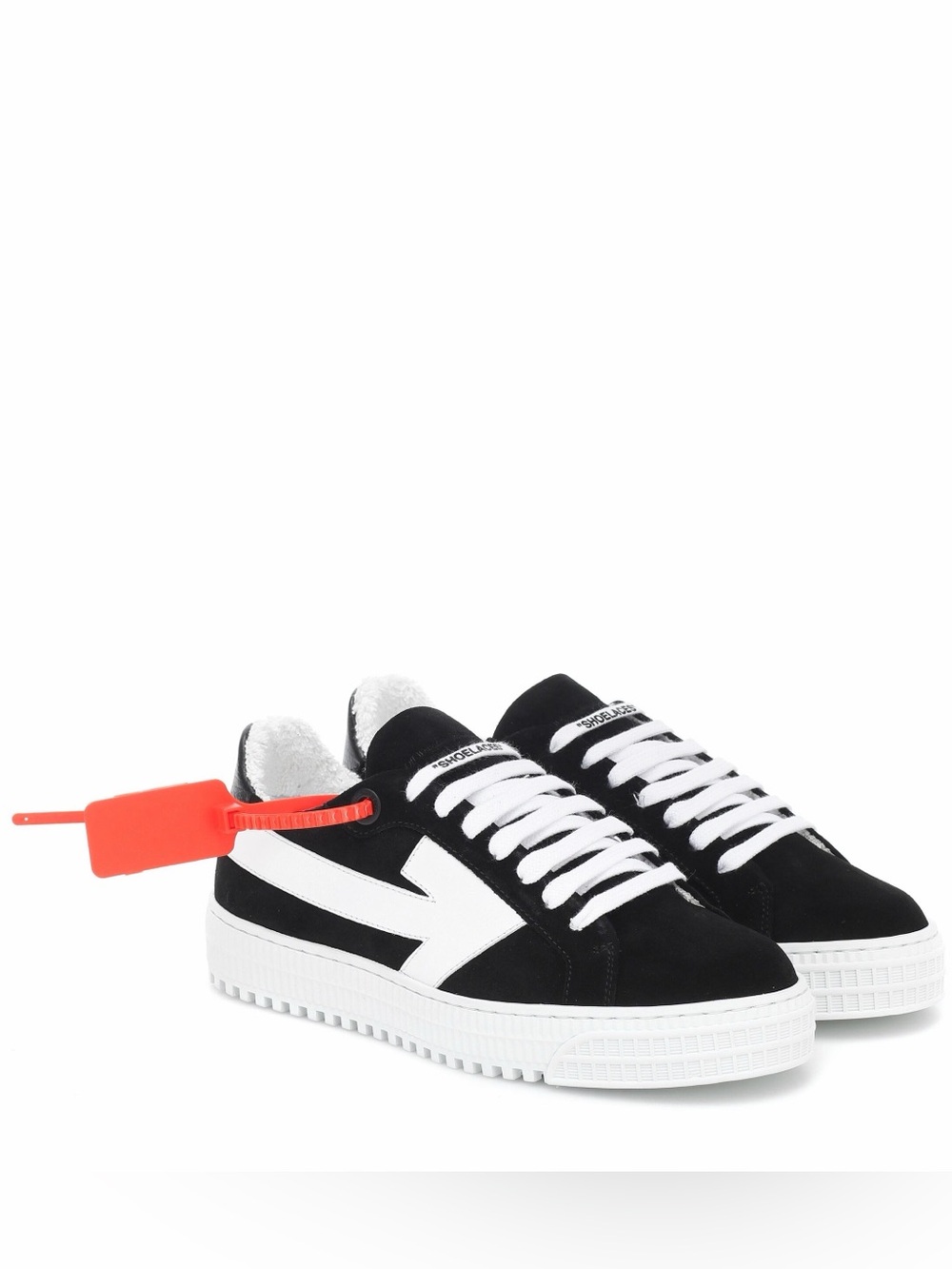 Off-White Virgil Abloh Women's Suede Sneakers Size 38 EU / 8 US Black White - Picture 1 of 11
